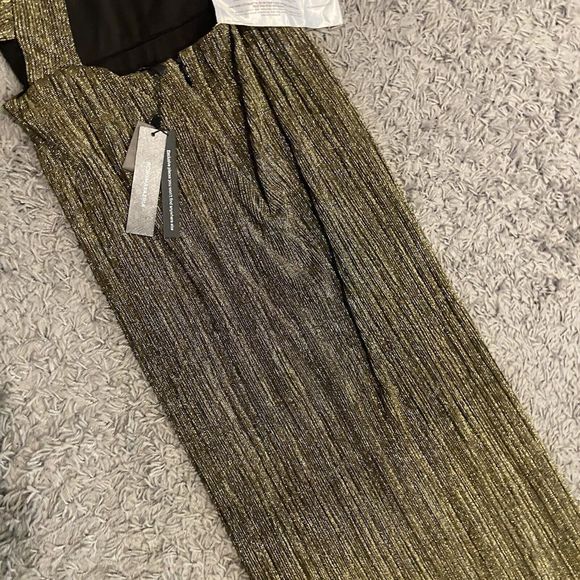 BCBGMAXAZRIA NEW Gold Shimmer Metallic Evening Gown Size XL - Picture 14 of 15